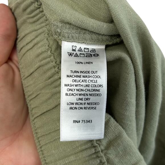 Nicole Miller Linen Cargo Jogger Pants NWT Women's Sz M Green Gorpcore Utility - Picture 6 of 7